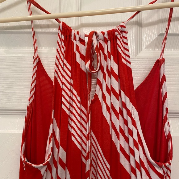 Red and white stripe maxi. Spring, summer, resort, cruise - Picture 4 of 11